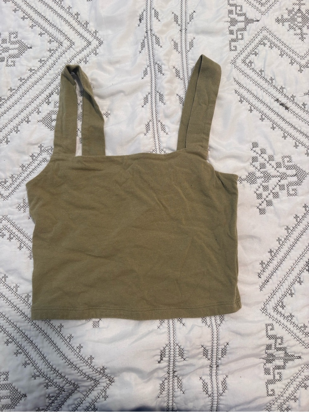 Women's Olive Square-Neck Tank Top